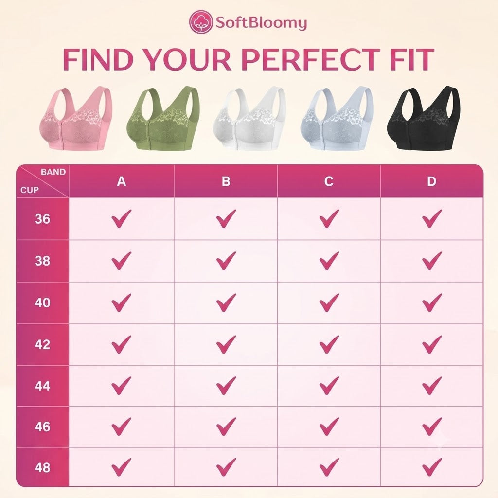 Soft Bloomy - LAST DAY 70% OFF | Easy-On Front Closure Cotton Comfort Shaping Bra for Seniors