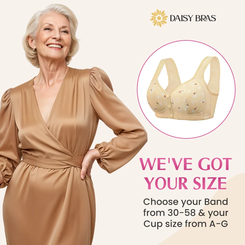 Daisy Bra - LAST DAY 80% OFF - Comfortable & Convenient Front Button Bra