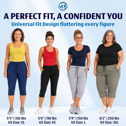 MovaStretch - Cooling Stretch Quick-Dry Capri Pants With Zipper Pockets