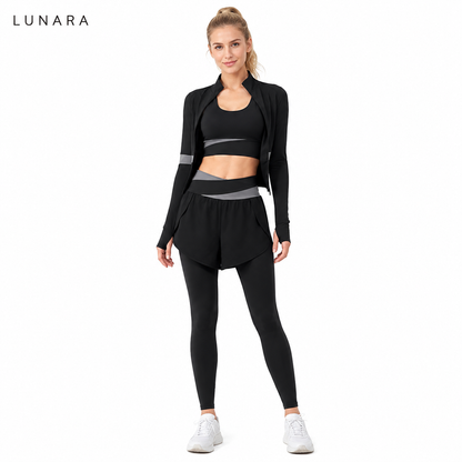 LunaFlex 3-piece activewear set front view on white background