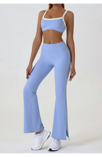 ElaraMove Periwinkle Blue flare activewear set