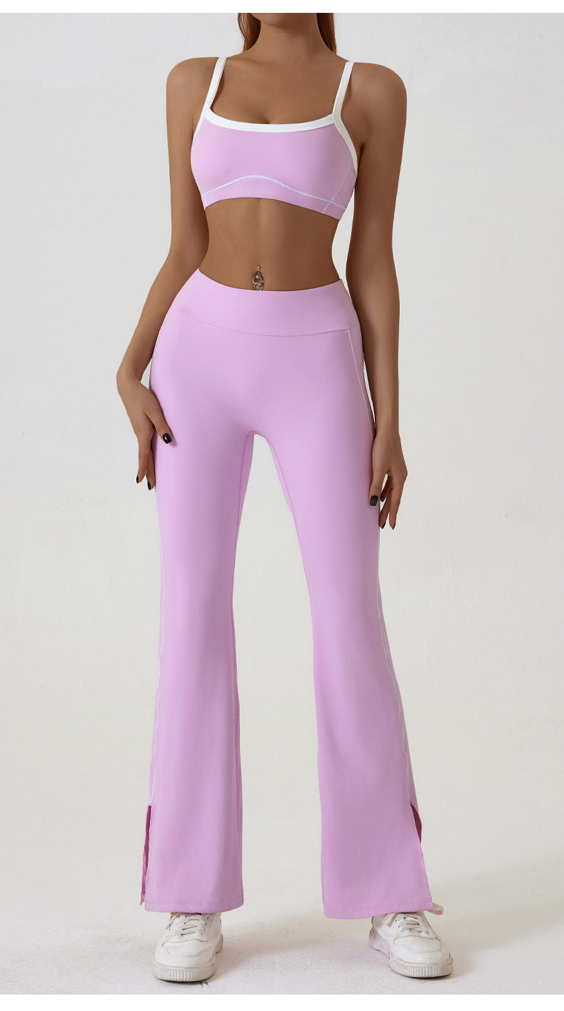 ElaraMove Ballet Pink flare set