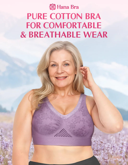 Hana Bra - Pure Cotton Buttonless Comfy Lifting Bra