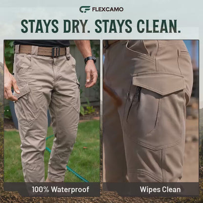 FlexCamo - Men's 9-Pocket Straight Fit Tactical Waterproof Pants