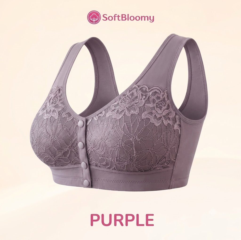 Soft Bloomy - LAST DAY 70% OFF | Easy-On Front Closure Cotton Comfort Shaping Bra for Seniors