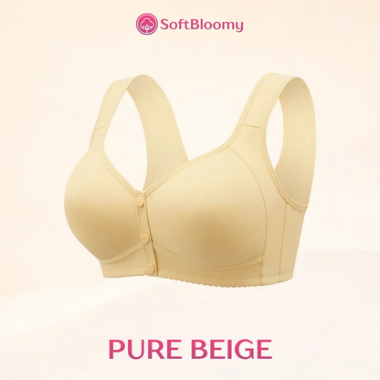 Soft Bloomy - LAST DAY 70% OFF | Easy-On Front Closure Cotton Comfort Shaping Bra for Seniors