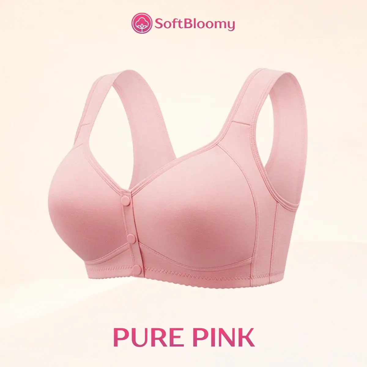 Soft Bloomy - LAST DAY 70% OFF | Easy-On Front Closure Cotton Comfort Shaping Bra for Seniors