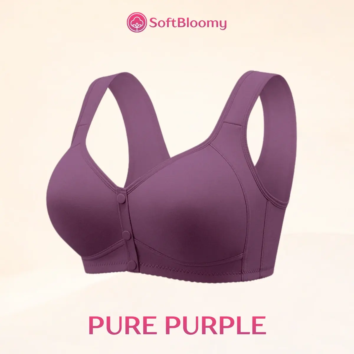 Soft Bloomy - LAST DAY 70% OFF | Easy-On Front Closure Cotton Comfort Shaping Bra for Seniors