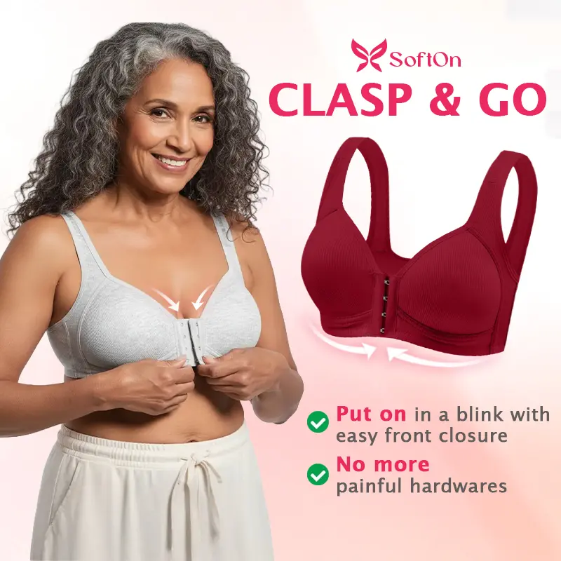 SoftOn - Easy Front-Closure Jelly Bra – Wireless Comfort & Soft Support
