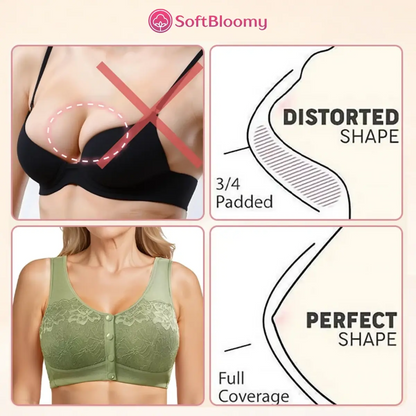 Soft Bloomy - LAST DAY 70% OFF | Easy-On Front Closure Cotton Comfort Shaping Bra for Seniors