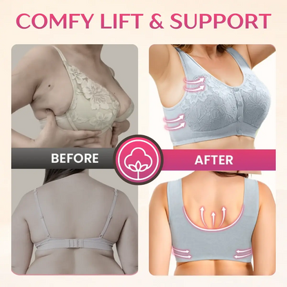 Soft Bloomy - LAST DAY 70% OFF | Easy-On Front Closure Cotton Comfort Shaping Bra for Seniors