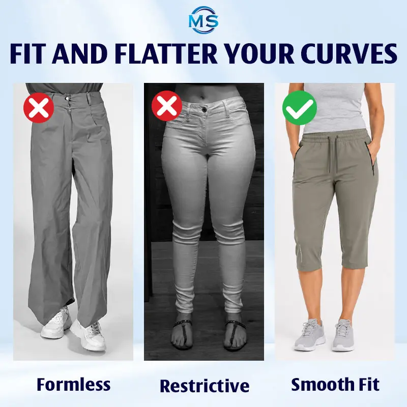 MovaStretch - Cooling Stretch Quick-Dry Capri Pants With Zipper Pockets