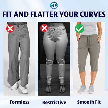 MovaStretch - Cooling Stretch Quick-Dry Capri Pants With Zipper Pockets