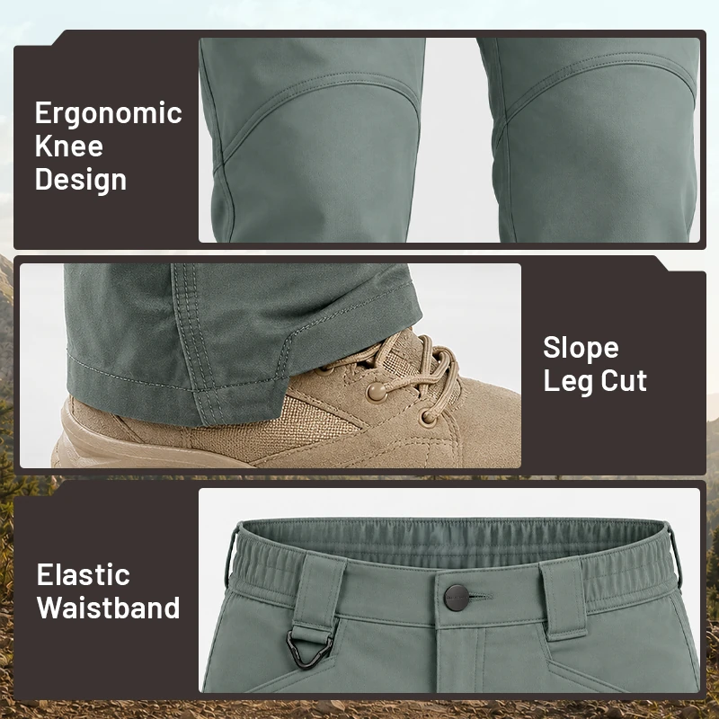 FlexCamo - Men's 9-Pocket Straight Fit Tactical Waterproof Pants