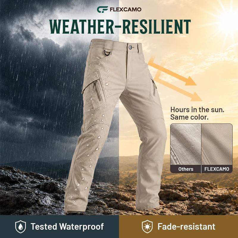 FlexCamo - Men's 9-Pocket Straight Fit Tactical Waterproof Pants