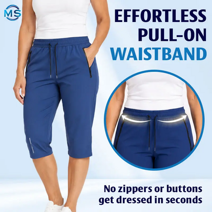 MovaStretch - Cooling Stretch Quick-Dry Capri Pants With Zipper Pockets
