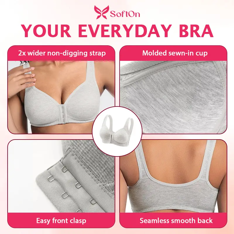 SoftOn - Easy Front-Closure Jelly Bra – Wireless Comfort & Soft Support