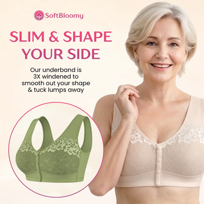 Soft Bloomy - LAST DAY 70% OFF | Easy-On Front Closure Cotton Comfort Shaping Bra for Seniors