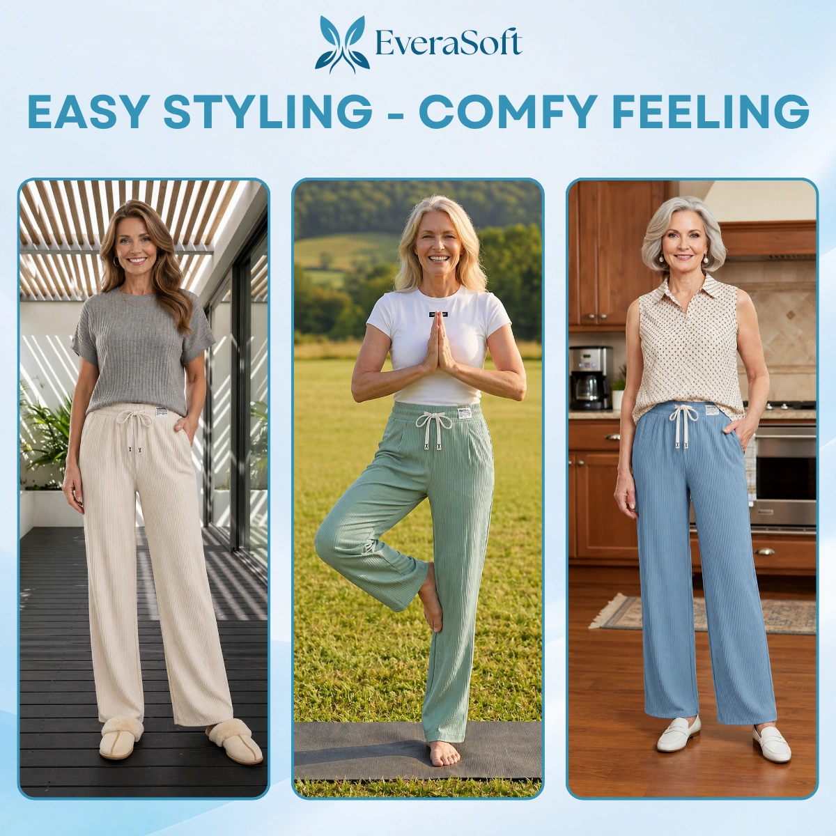 EveraSoft - LAST DAY 70% OFF - Women's Ultra Soft Perfect Drape Pull-On Pants