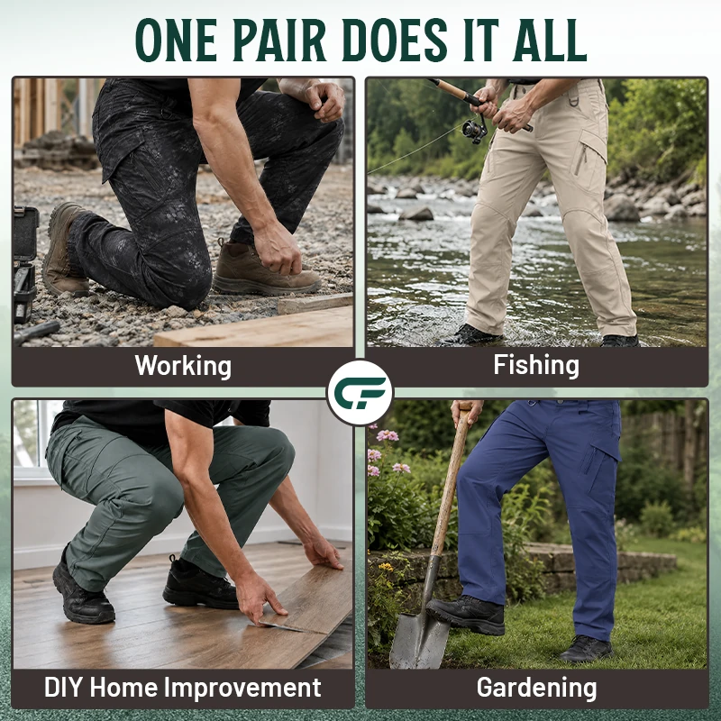 FlexCamo - Men's 9-Pocket Straight Fit Tactical Waterproof Pants