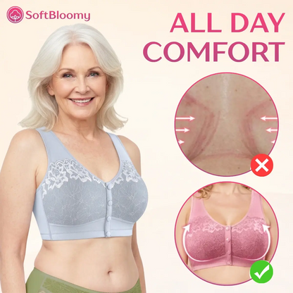 Soft Bloomy - LAST DAY 70% OFF | Easy-On Front Closure Cotton Comfort Shaping Bra for Seniors