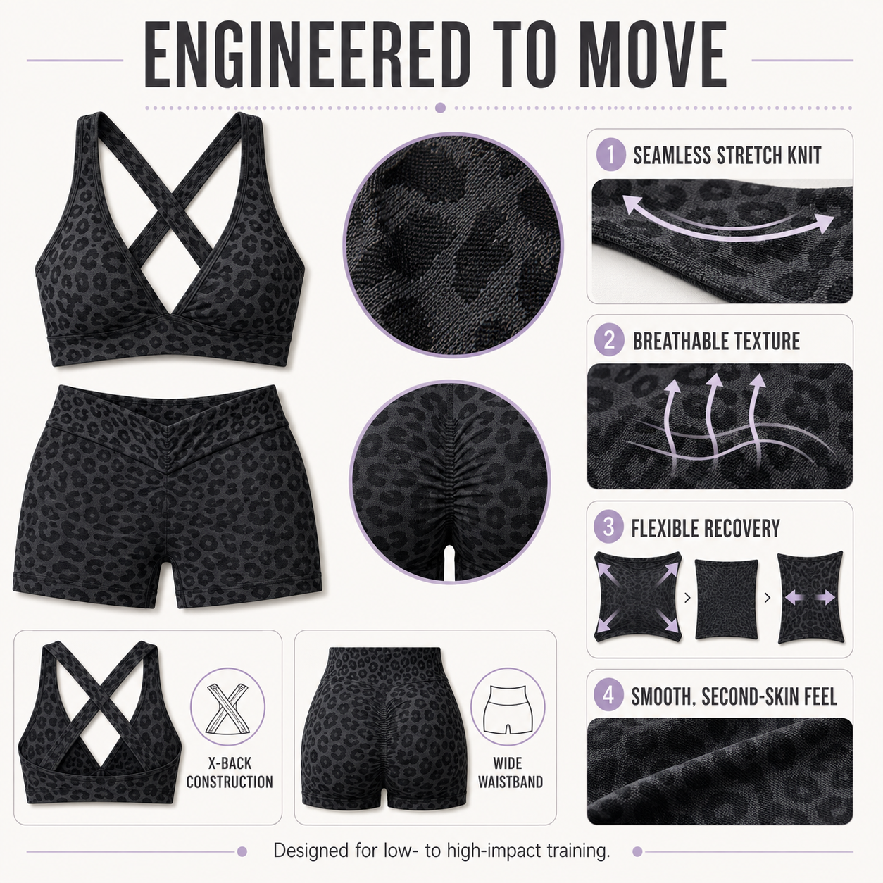 VYRA Sculpt stretch-knit fabric and construction details
