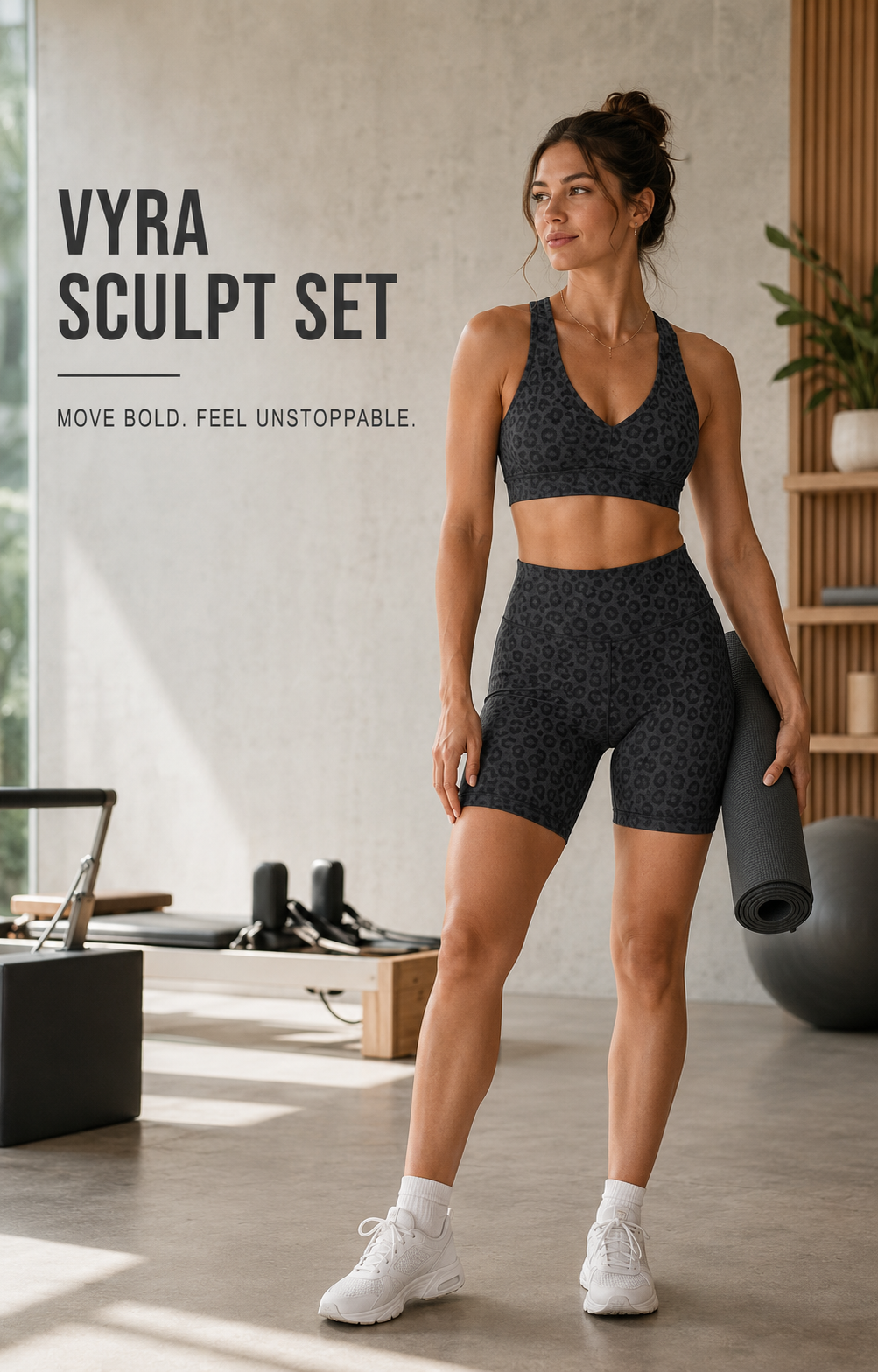 VYRA Sculpt Seamless Set hero campaign in a Pilates studio
